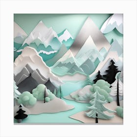 3D Pop Up Art Paper Art Textured Landscape Canvas Print