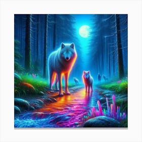 Wolf In The Forest Canvas Print