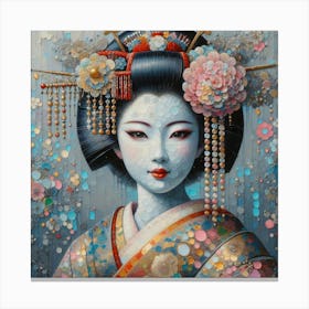 Geisha Creative Illustration Artwork 26 Canvas Print