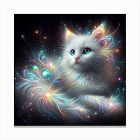 White Cat With Blue Eyes 12 Canvas Print