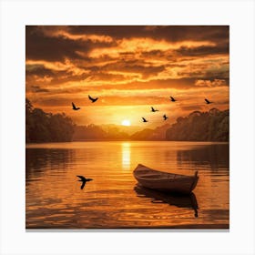 Sunset On The Lake 1 Canvas Print