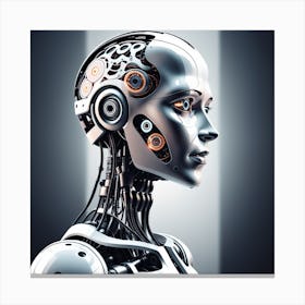 Portrait Of Female Robot 1 Canvas Print