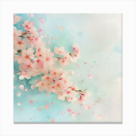 Watercolor Sakura Blossoms Canvas Print