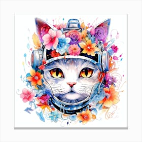 Cat In A Space Helmet Canvas Print