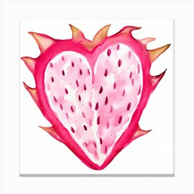 Heart Shaped Dragon Fruit Canvas Print