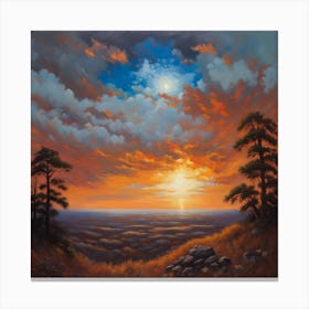 Sunset Over The Ocean Canvas Print