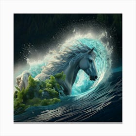 Unicorn In The Ocean Canvas Print