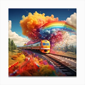 Rainbow Train Canvas Print