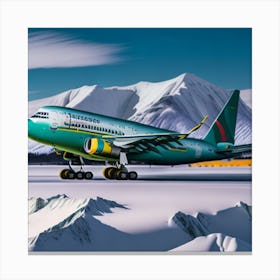 Green Airplane Canvas Print