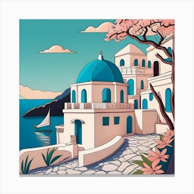 Greece Postcard Canvas Print
