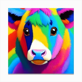 Rainbow Cow Canvas Print