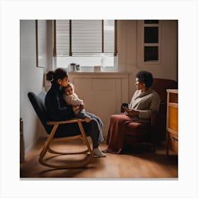 Mother And Child In A Room Canvas Print