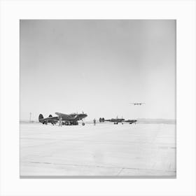 Untitled Photo, Possibly Related To Buzzing The Field, Member Of Interceptor Squadron Swoops Low Over Canvas Print