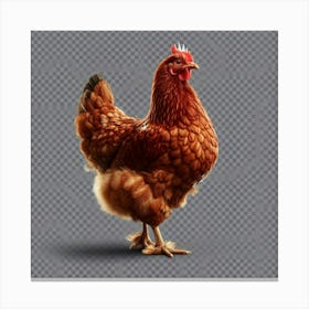 Rooster Isolated On Transparent Background Canvas Print