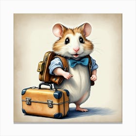 Hamster With Suitcase Canvas Print