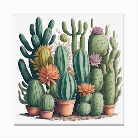 Watercolor Cactus 7 Canvas Print
