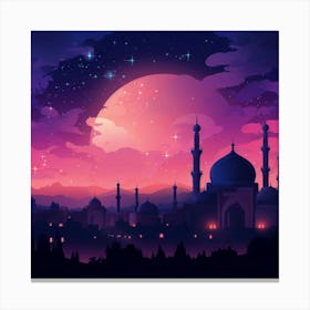 Islamic City At Night 7 Canvas Print