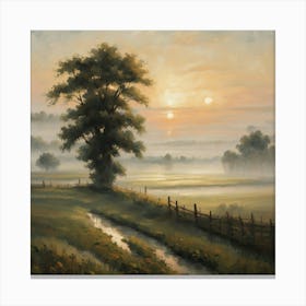 Sunrise In The Country Canvas Print