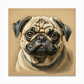 Pug Dog Portrait 1 Canvas Print