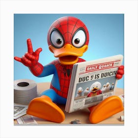 Duck Spider Man 2 Canvas Print