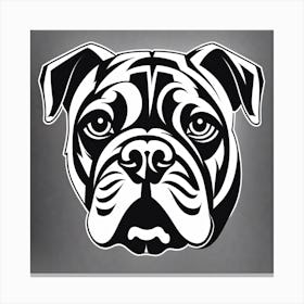 Bulldog Head, Black and white illustration, Dog drawing, Dog art, Animal illustration, Pet portrait, Realistic dog art Toile