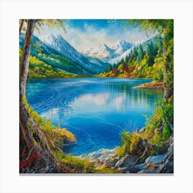 Lake In The Mountains 24 Canvas Print