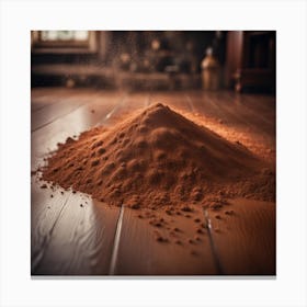 Pile Of Powder On A Wooden Floor Canvas Print
