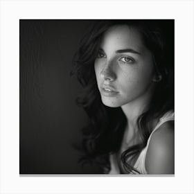 Black And White Portrait Canvas Print