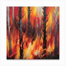 Fire In The Forest 15 Canvas Print