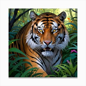 Tiger In The Jungle 1 Canvas Print