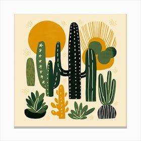 Cactus Print 7 Canvas Print