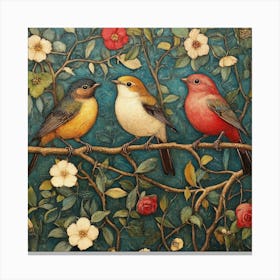 Birds On A Branch Art 32 Canvas Print