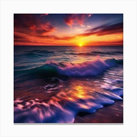 Sunset At The Beach 255 Canvas Print