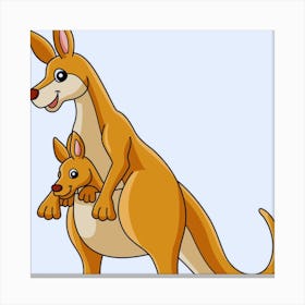Kangaroo And Baby Canvas Print