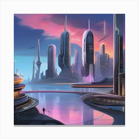 Futuristic Cityscape 19 Canvas Print