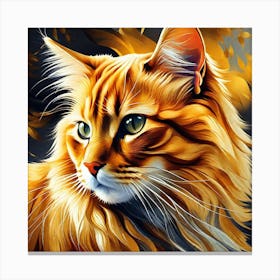 Orange Cat Painting 1 Canvas Print
