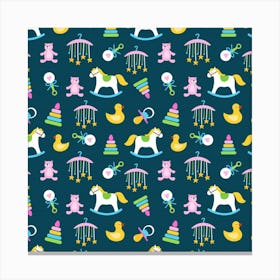 Cute Babies Toys Seamless Pattern Canvas Print