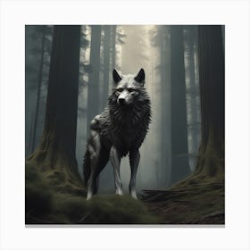Wolf In The Forest 84 Canvas Print