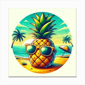Pineapple In Sunglasses 2 Canvas Print