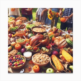 Thanksgiving Dinner Table Canvas Print
