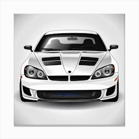 White Sports Car 4 Canvas Print