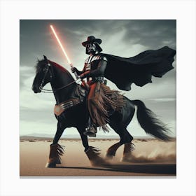 Darth Vader Cowboy Riding A Horse Star Wars Art Print Canvas Print