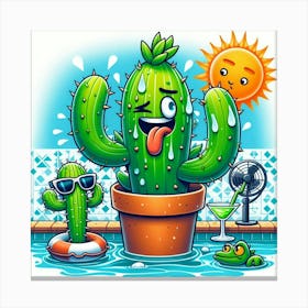 Cactus In The Pool 1 Toile