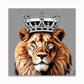 Lion With Crown Canvas Print