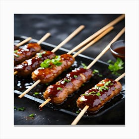 Asian Meat Skewers Canvas Print