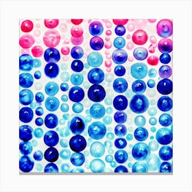 Blue And Pink Bubbles Canvas Print