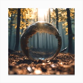 Glass Ball In The Forest 1 Canvas Print