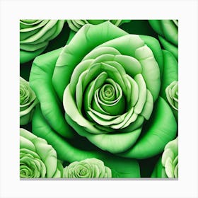 Green Roses Canvas Print