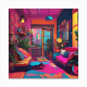 Psychedelic Living Room Canvas Print