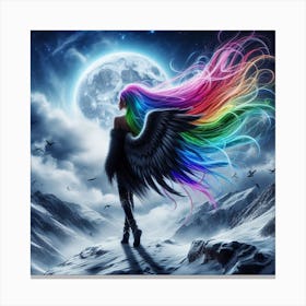 Dark Rainbow Angel Canvas Print